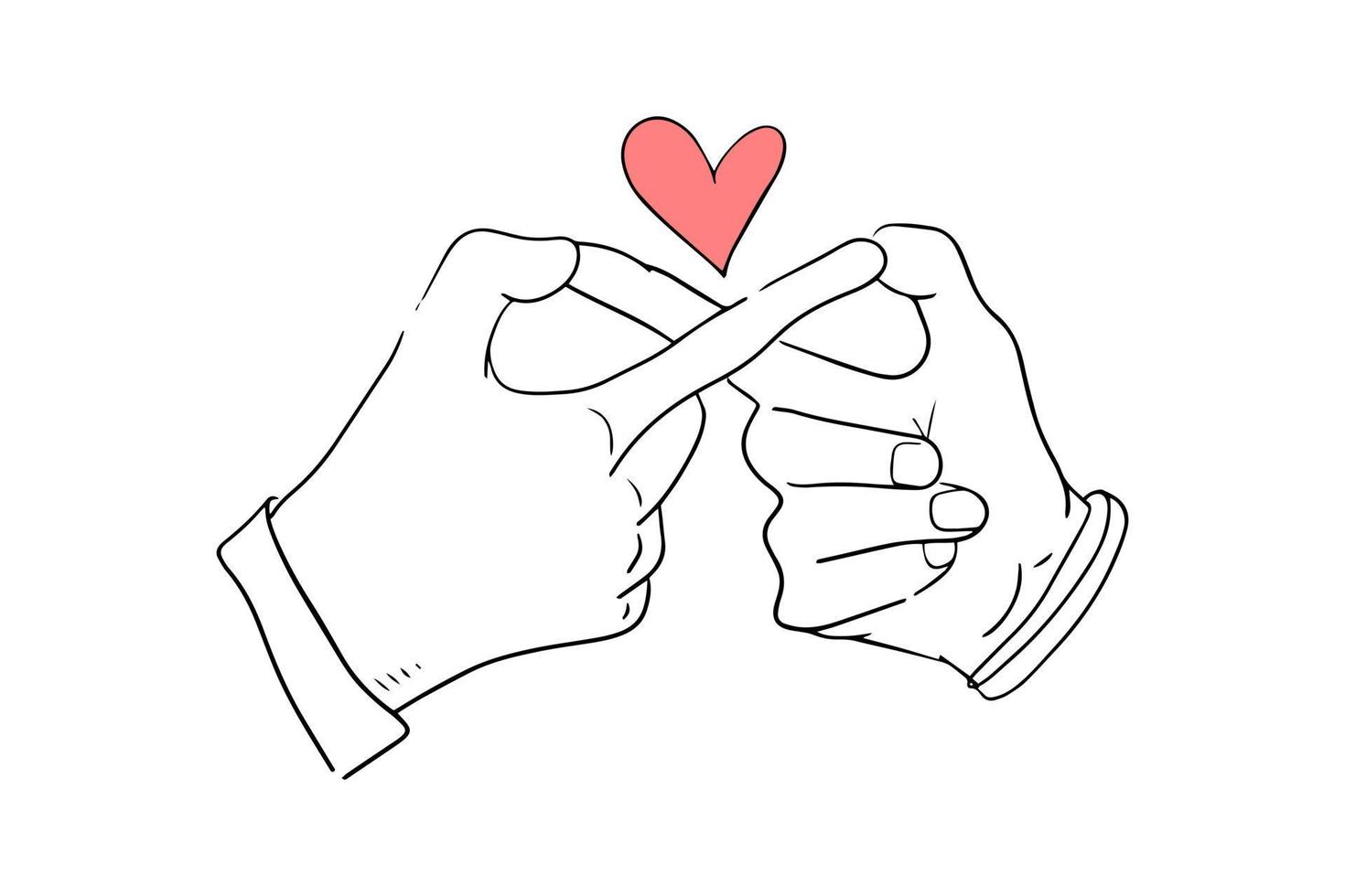 Two hands form a symbol of love and care. vector