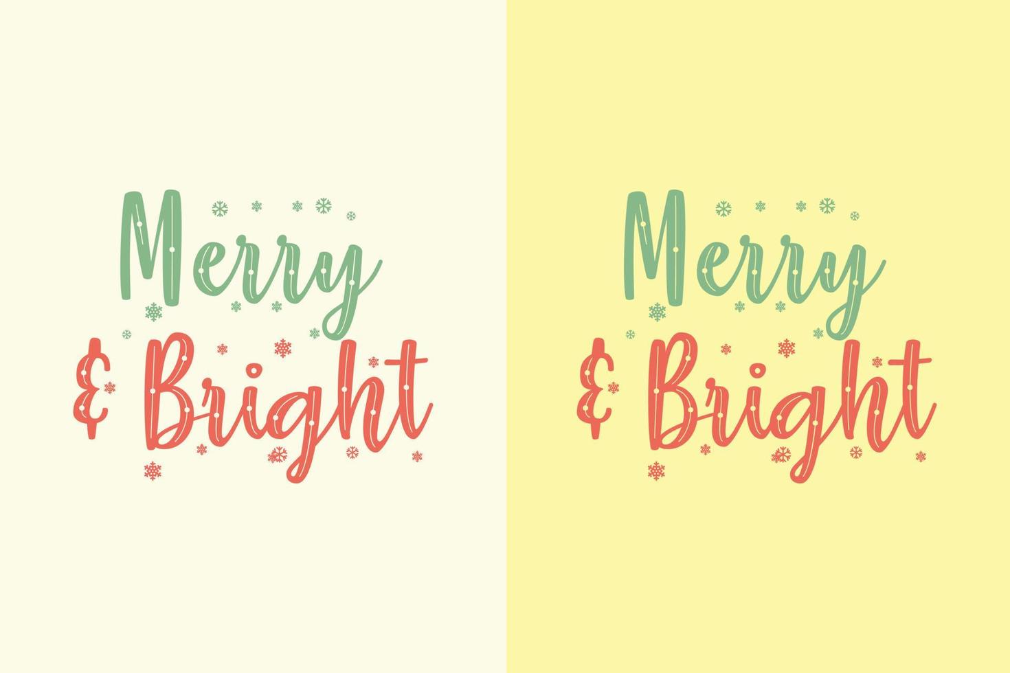Christmas Sayings SVG Merry and Bright vector