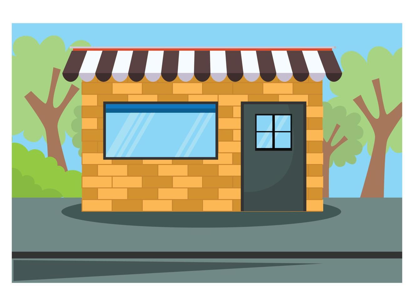flat illustration of roadside coffee shop. Suitable for Diagrams, Infographics, And Other Graphic assets vector