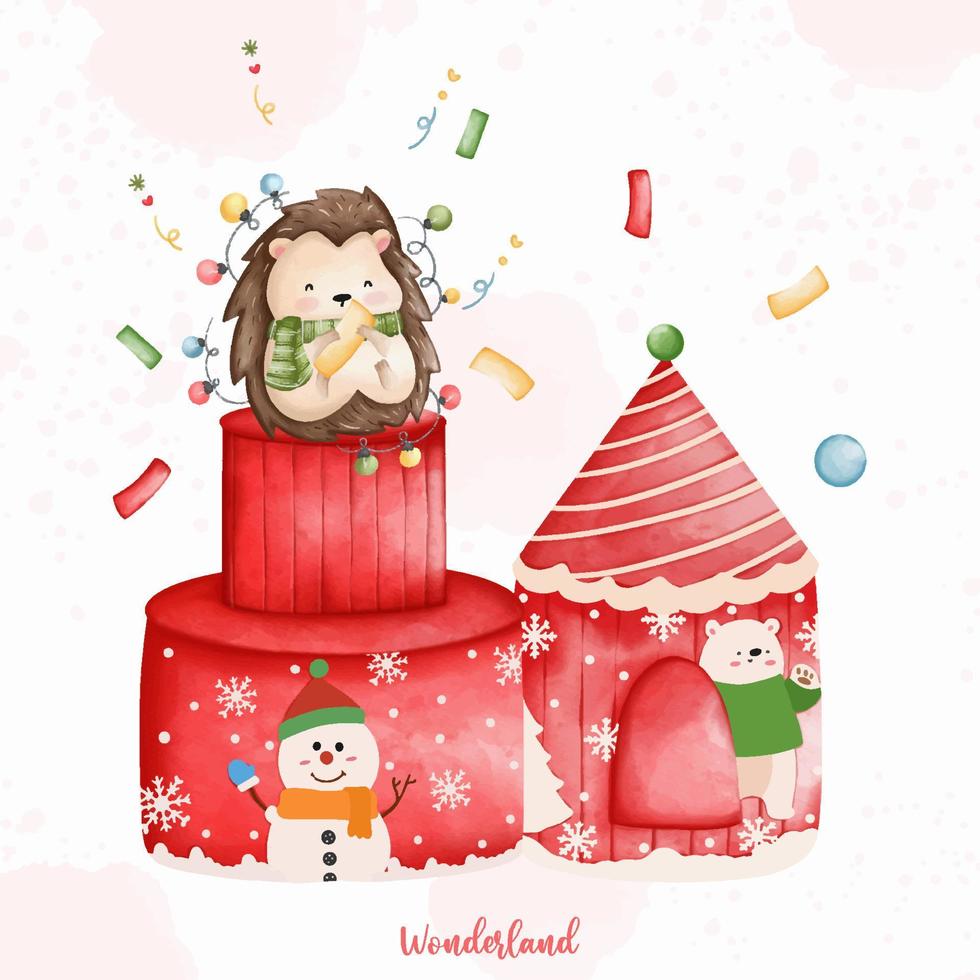 Christmas amusement park element, Christmas circus, Wonderland Christmas vector