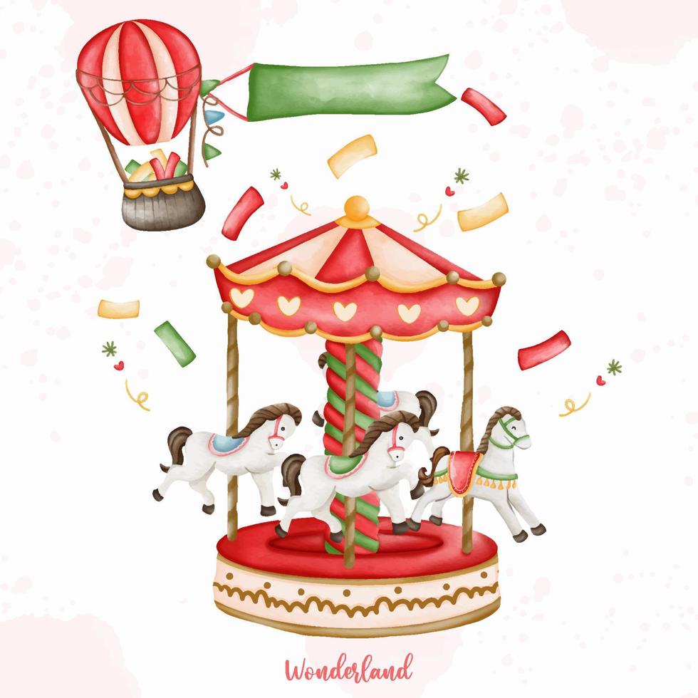 Christmas amusement park element, Christmas circus, Wonderland Christmas vector