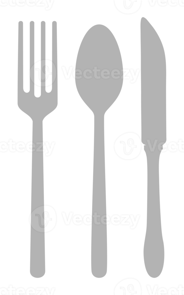 lepel, vork, en mes icoon symbool voor logo, pictogram, website, app of grafisch ontwerp element. formaat PNG