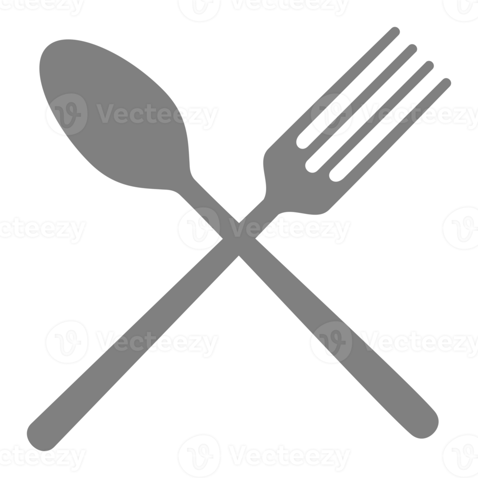 lepel, vork, en mes icoon symbool voor logo, pictogram, website, app of grafisch ontwerp element. formaat PNG