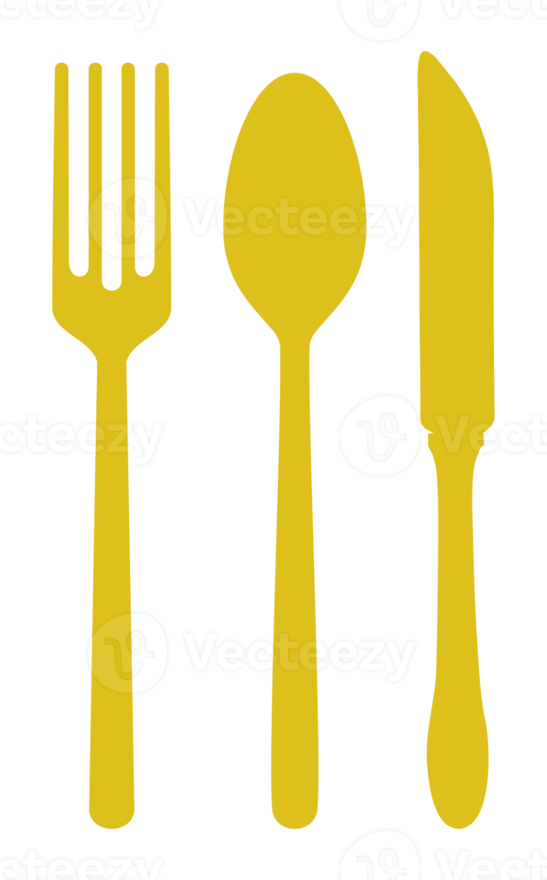 Spoon, Fork, and Knife Icon Symbol for Logo, Pictogram, Website, App or Graphic Design Element. Format PNG