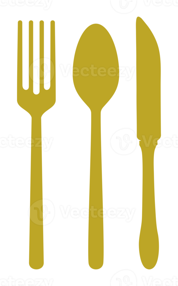 Spoon, Fork, and Knife Icon Symbol for Logo, Pictogram, Website, App or Graphic Design Element. Format PNG