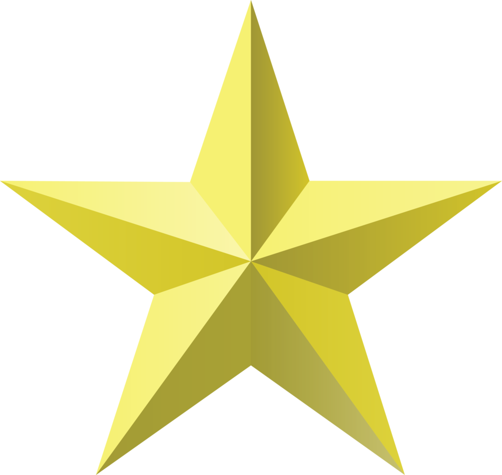 icono de estrella dorado aislado. archivo png. diseño de forma de calidad. png