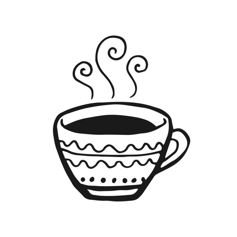 Cup mug. Hand drawn vector illustration.