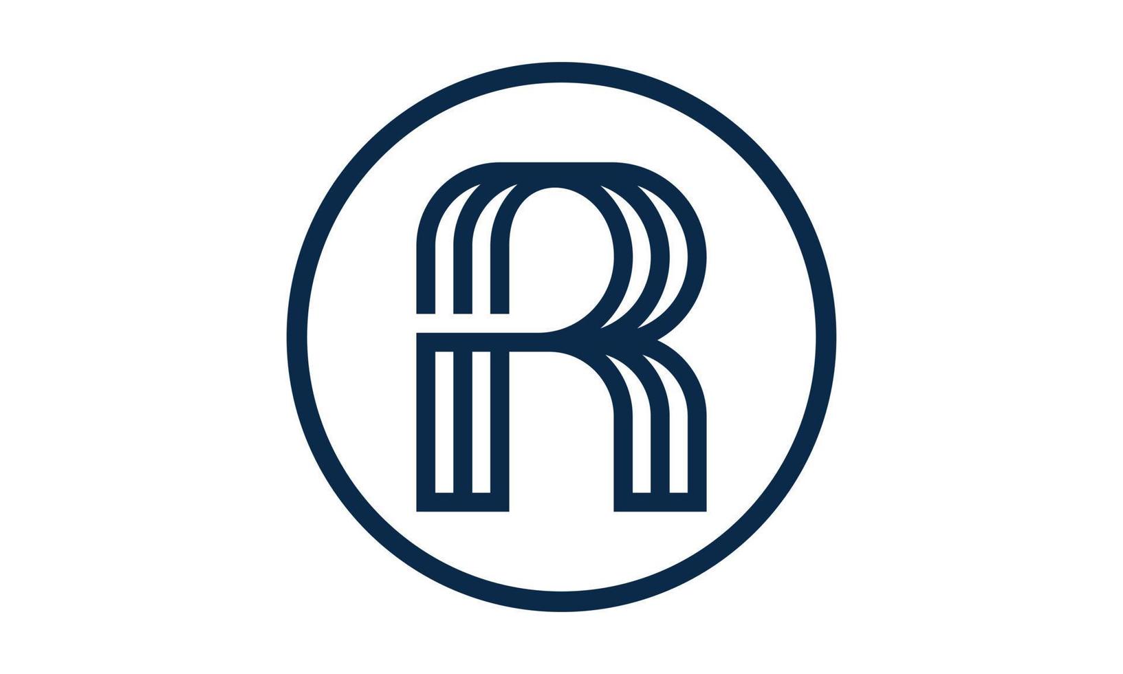 R logo in line style vector