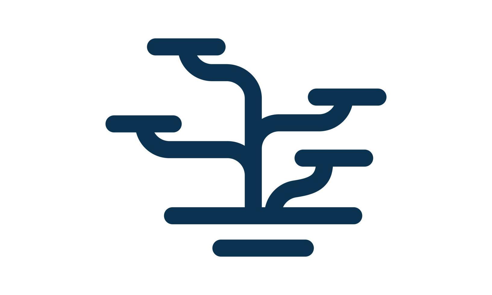 abstract bonsai line logo template vector