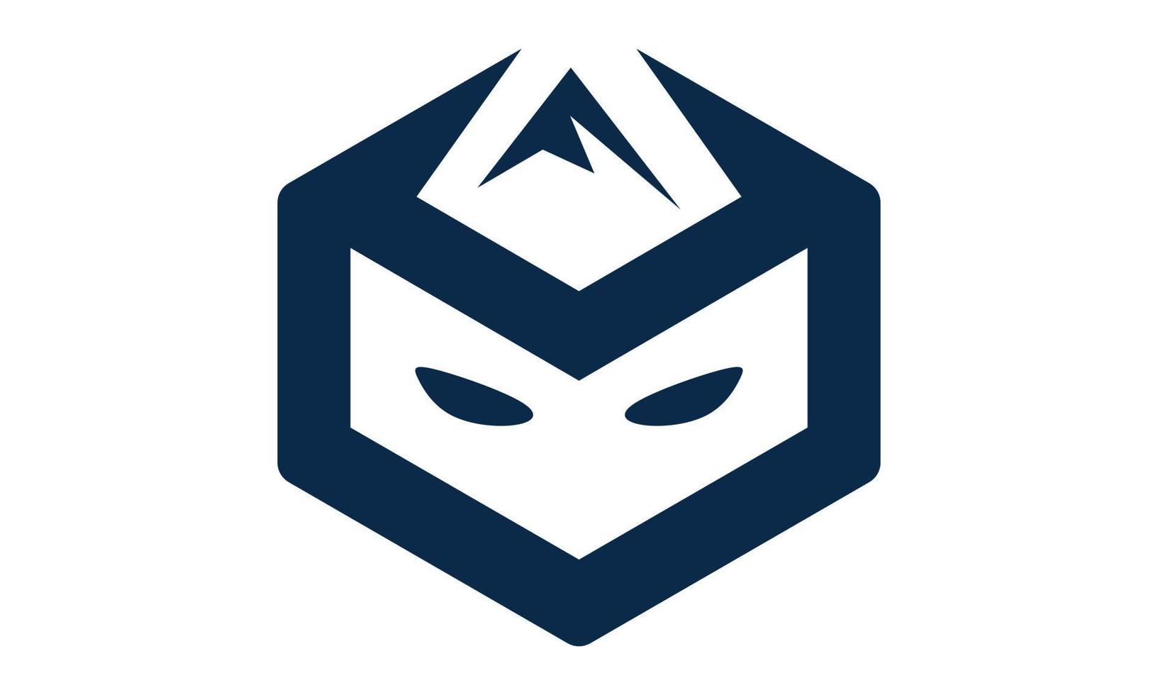abstract polygon ninja logo template vector