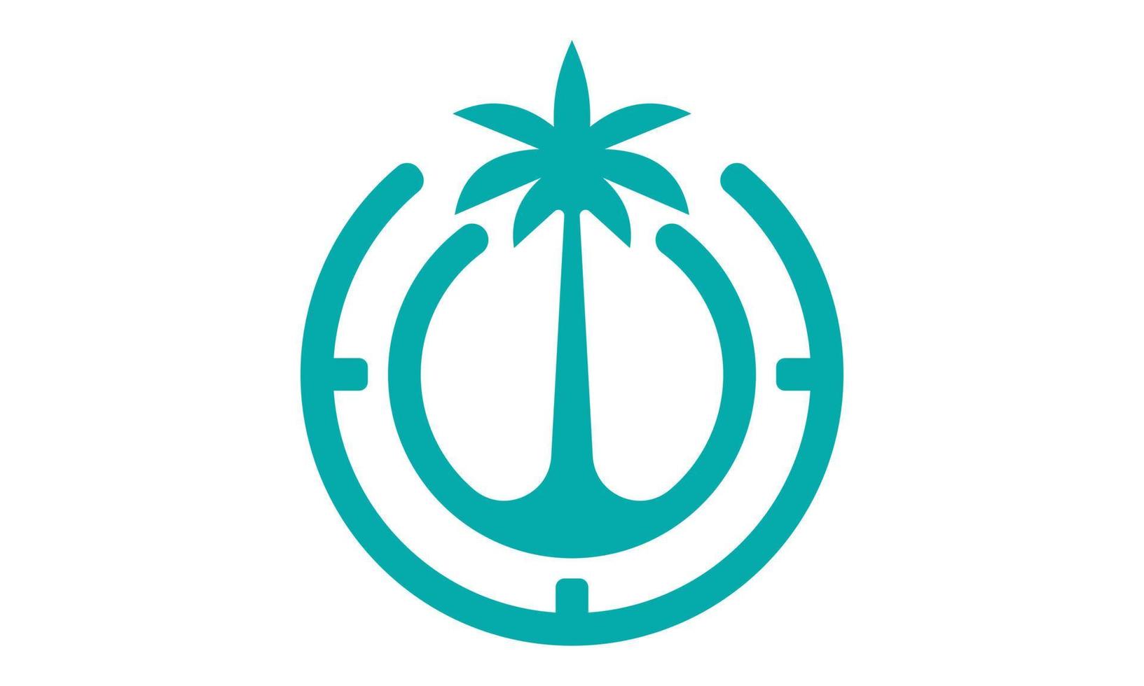 abstract palm and clock logo vector