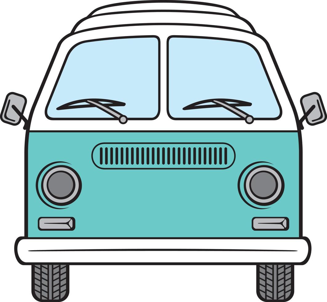 autobús hippie. furgoneta retro genial. ilustración vectorial vector