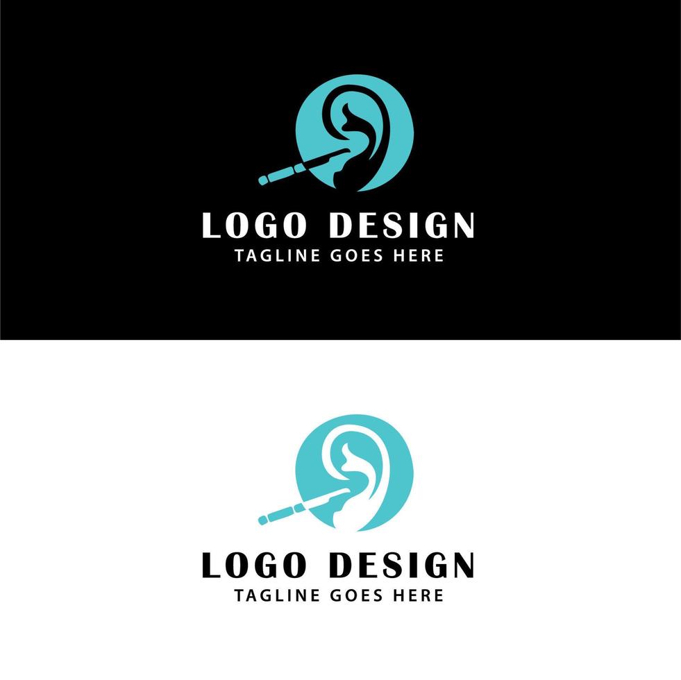 Earwax removal logo design vector