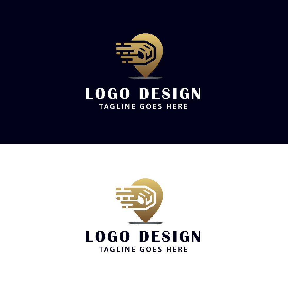 diseño de logotipo de entrega de mensajería con formato vectorial vector