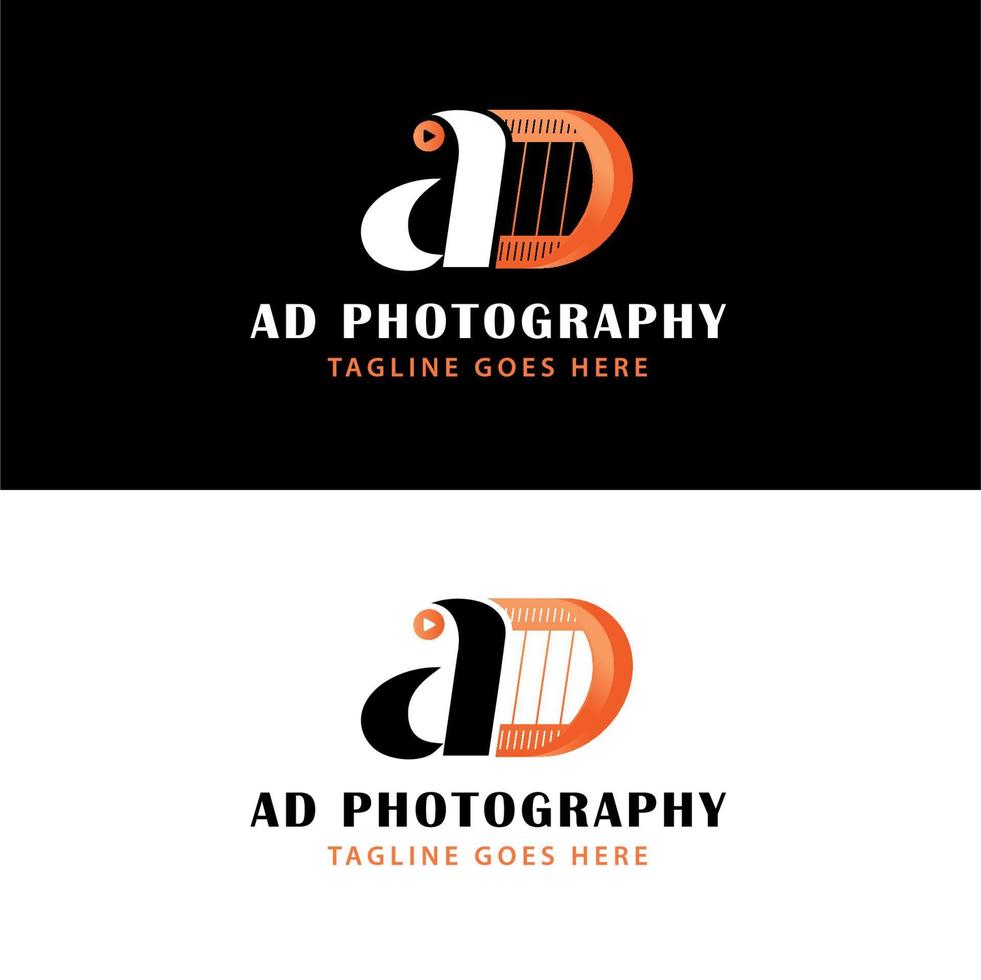 Letter AD photography logo - Videography logo vector