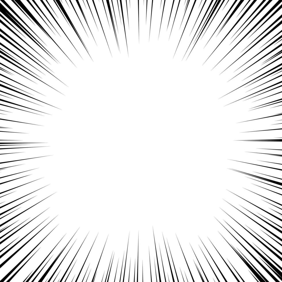Radial lines for comics. Manga speed frame, superhero action, explosion background. vector