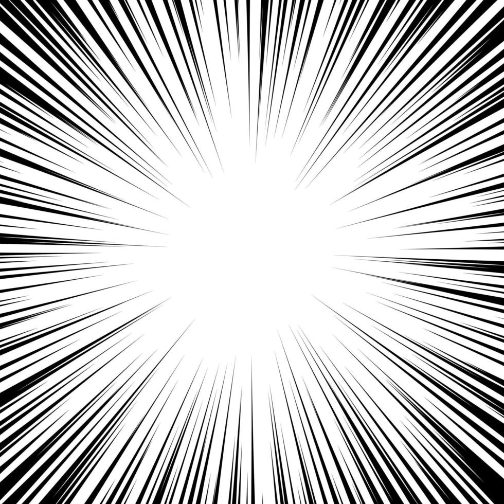Manga speed frame. Superhero action, explosion background. Radial lines for comics. vector