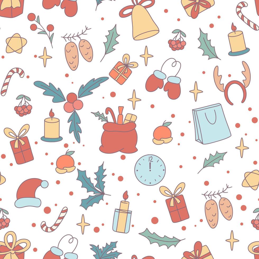 Christmas styled seamless pattern vector