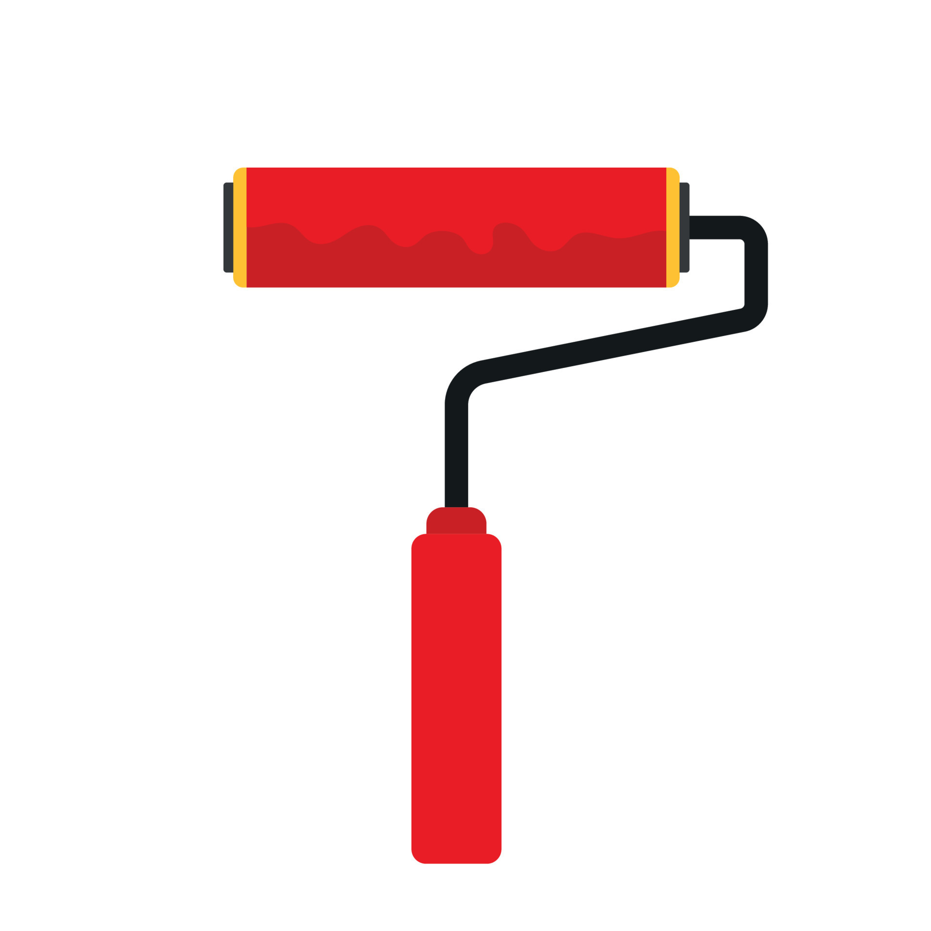 Animated Paint Roller Icon Clipart Vector Illustration Isolated on