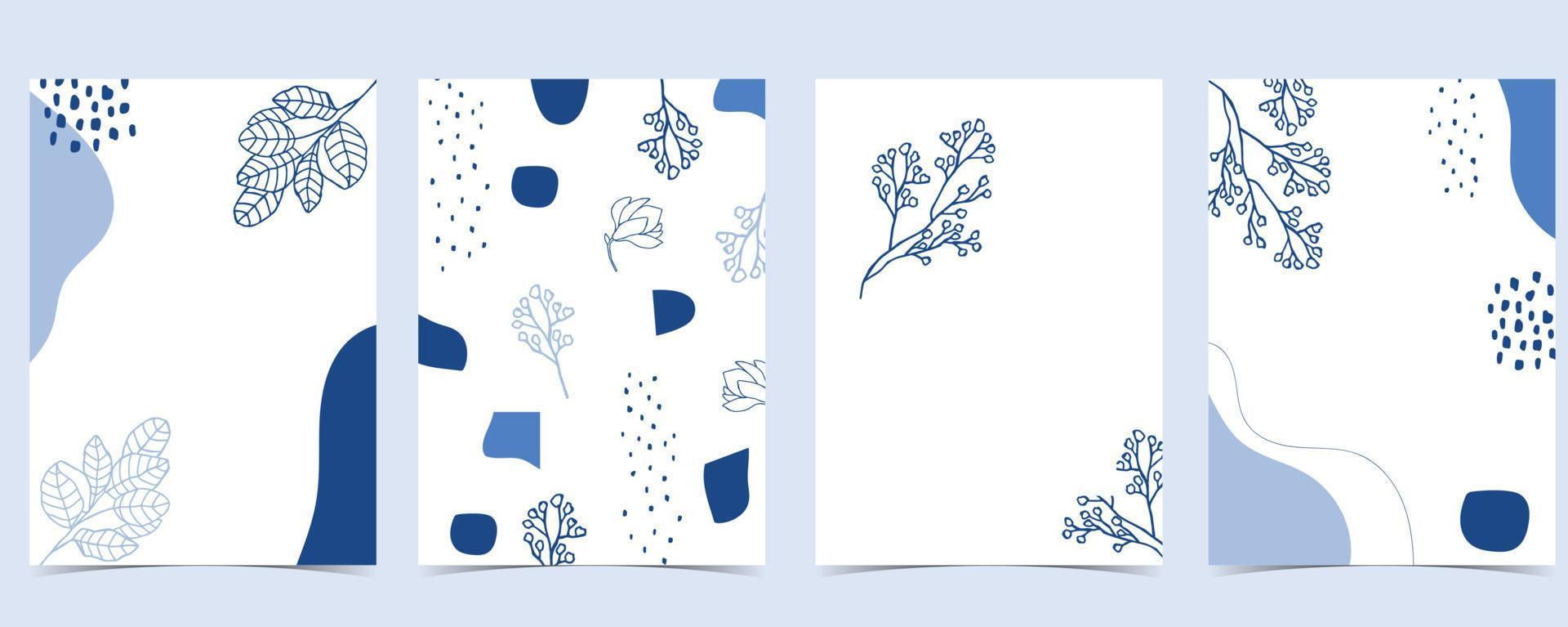 Cute winter background with blue flower vector