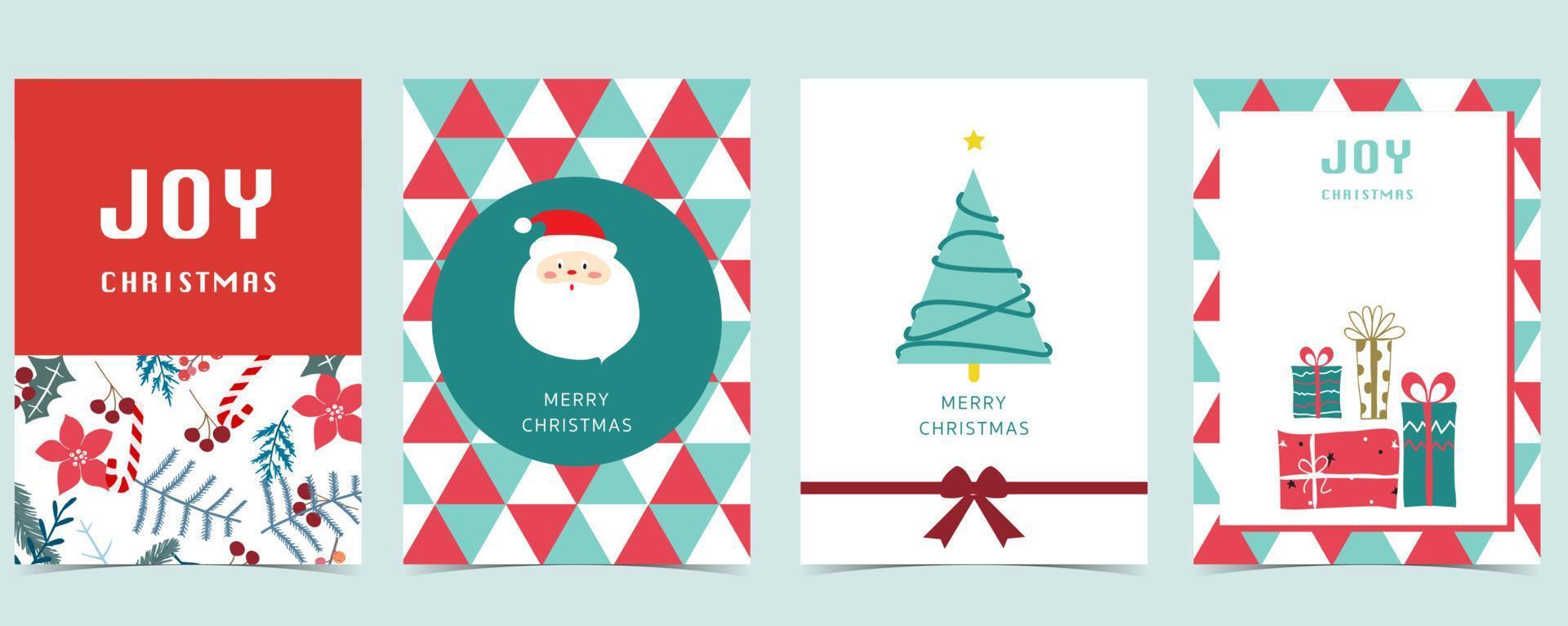 Collection of christmas background set with tree,flower,leaves.Editable vector illustration for christmas invitation,postcard and website banner