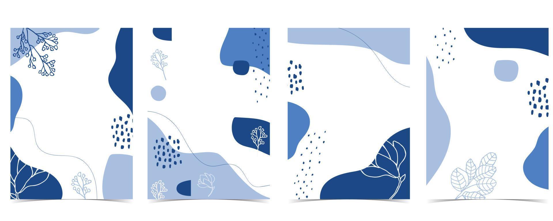 Cute winter background with blue flower vector