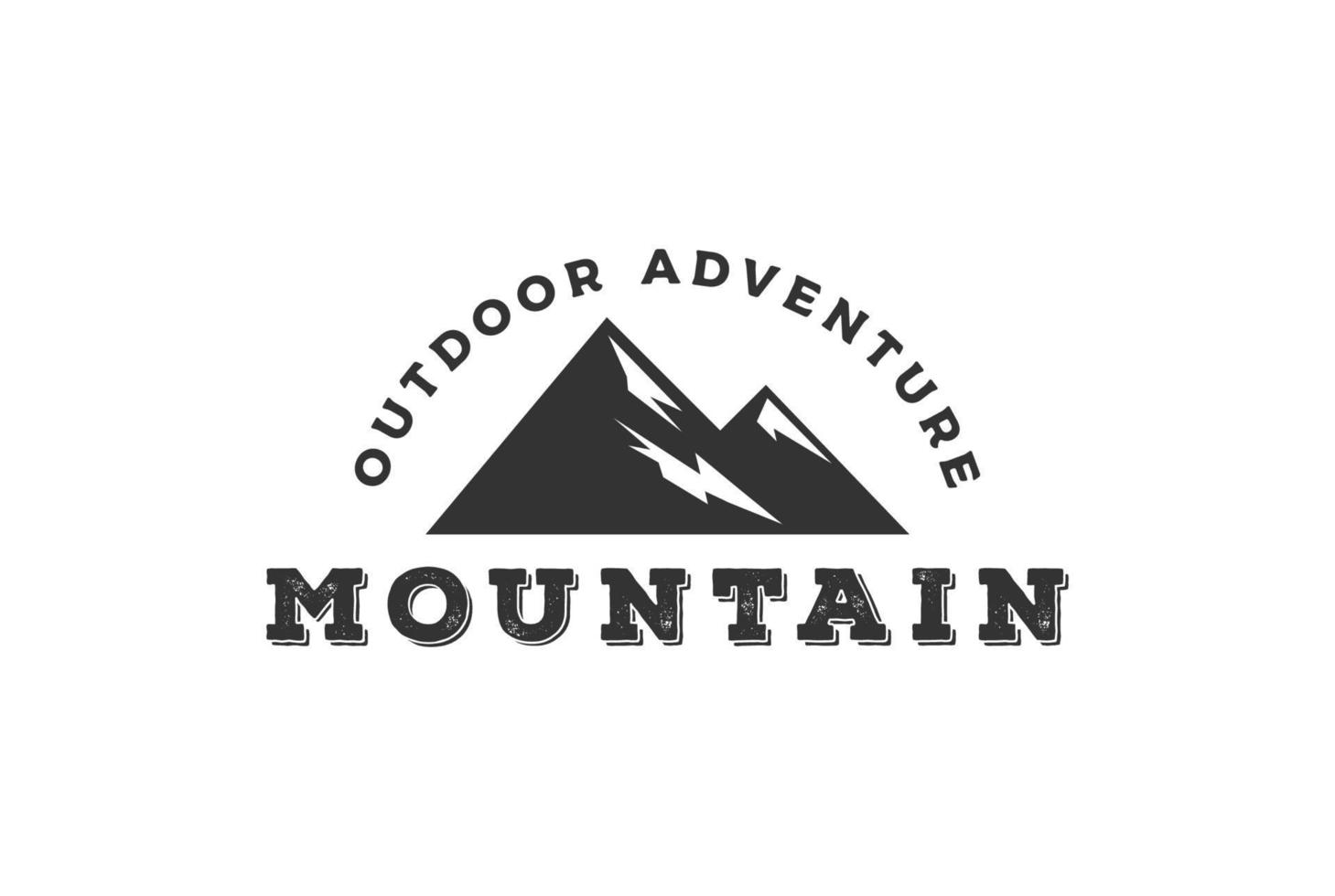 Black Rocky Mountain Silhouette for Outdoor Adventure Logo vector