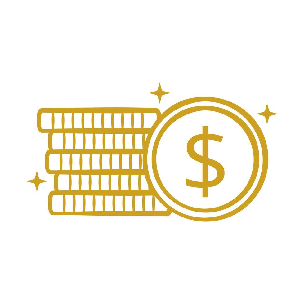 Dollar money illustration icon. Editable vector format file