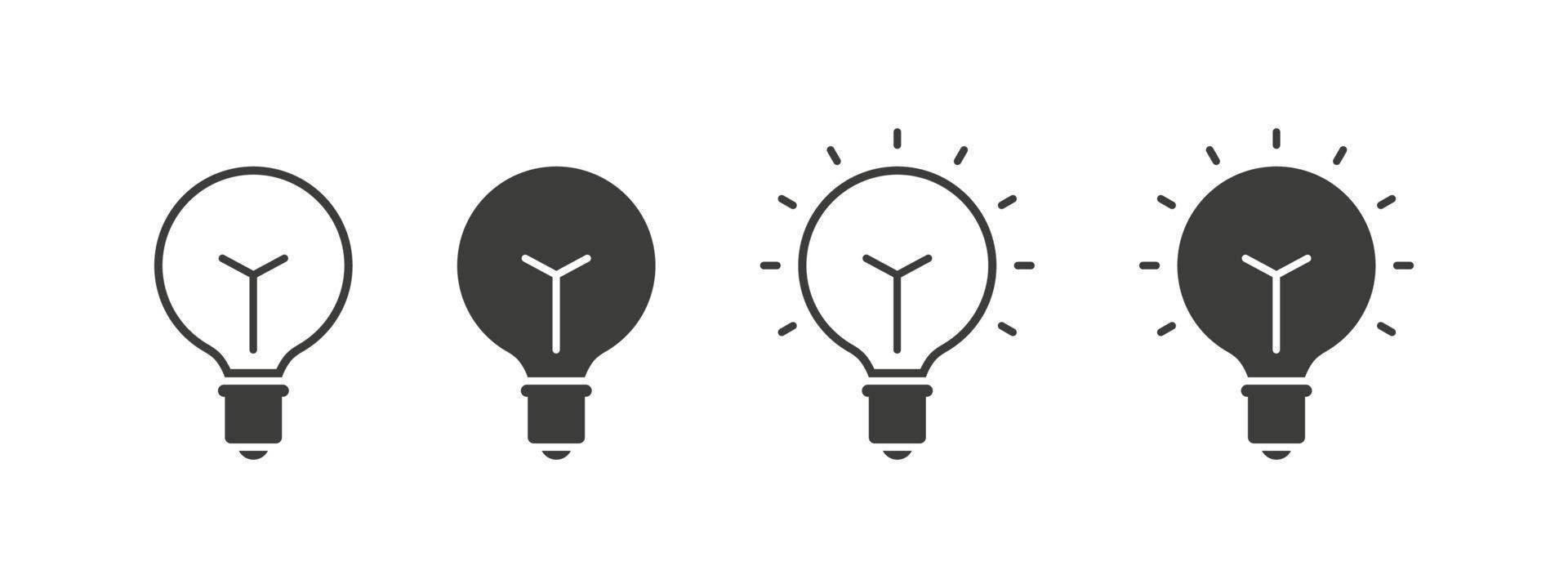 Lamp icons. Flat style. Idea Symbol, logo illustration. Vector illustration