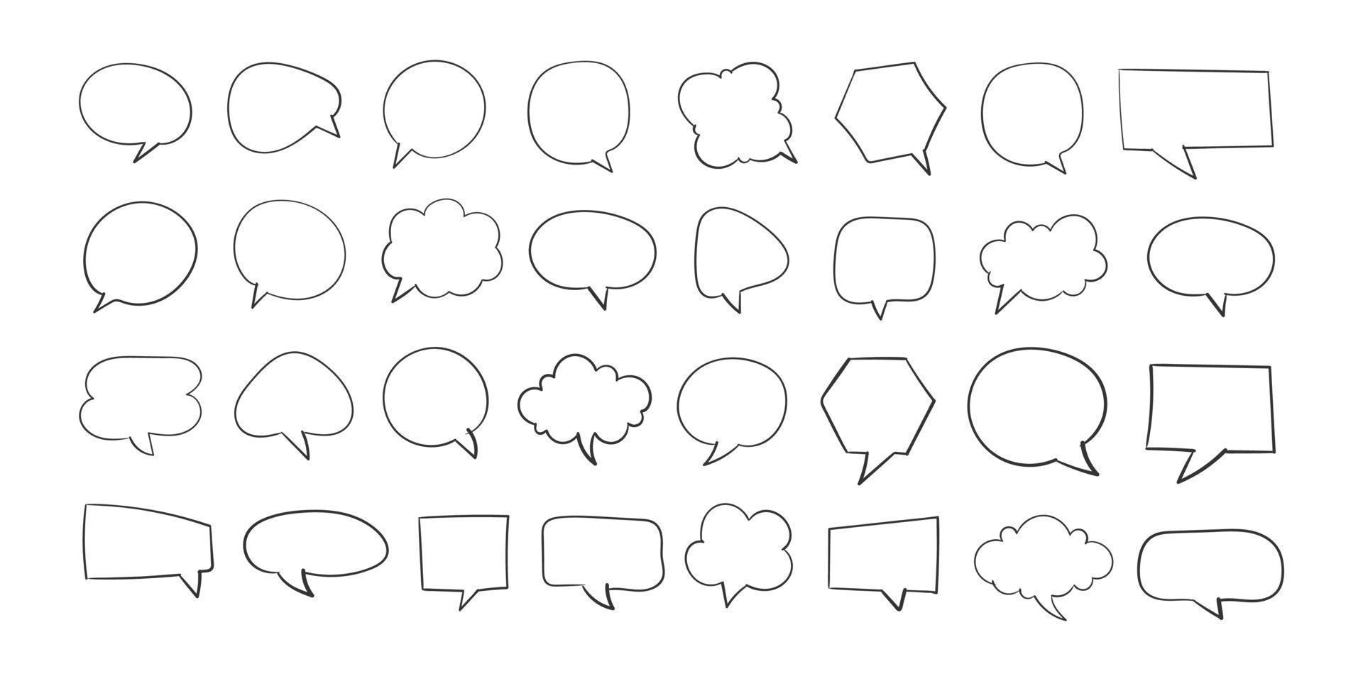 Speech bubble set. Collection of empty speech bubbles. Comic speech bubble. Retro empty comic bubble. Vector illustration