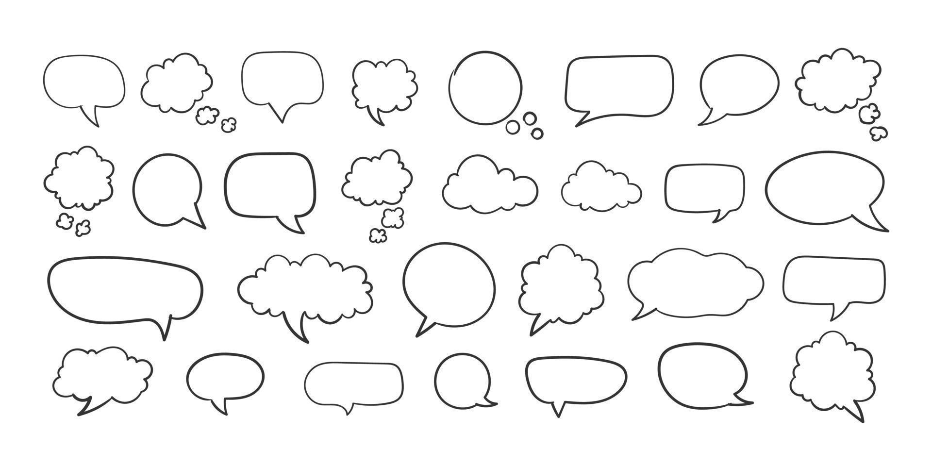 Collection of empty speech bubbles. Comic speech bubble. Retro empty comic bubble. Vector illustration