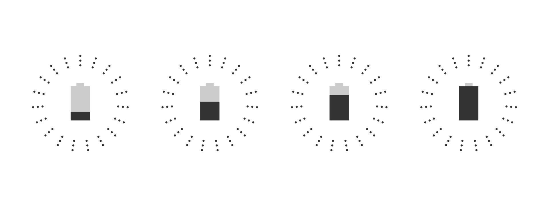 Charger icons. Wireless Chargers icons. Lightning charging simple icons. Concept icons. Vector illustration