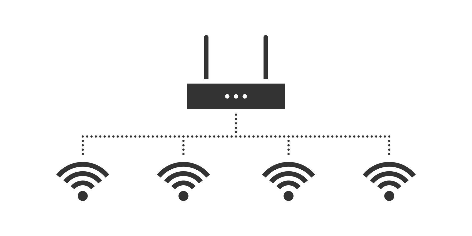 concepto de iconos wifi. Wi-Fi de acceso de invitados. signo de internet inalámbrico aislado sobre fondo blanco. ilustración vectorial vector