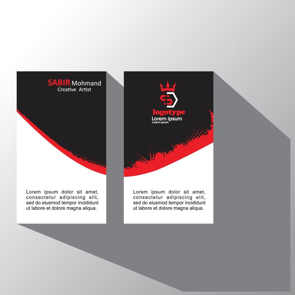 Creative and Clean Double-sided Business Card Template. Vector Illustration.