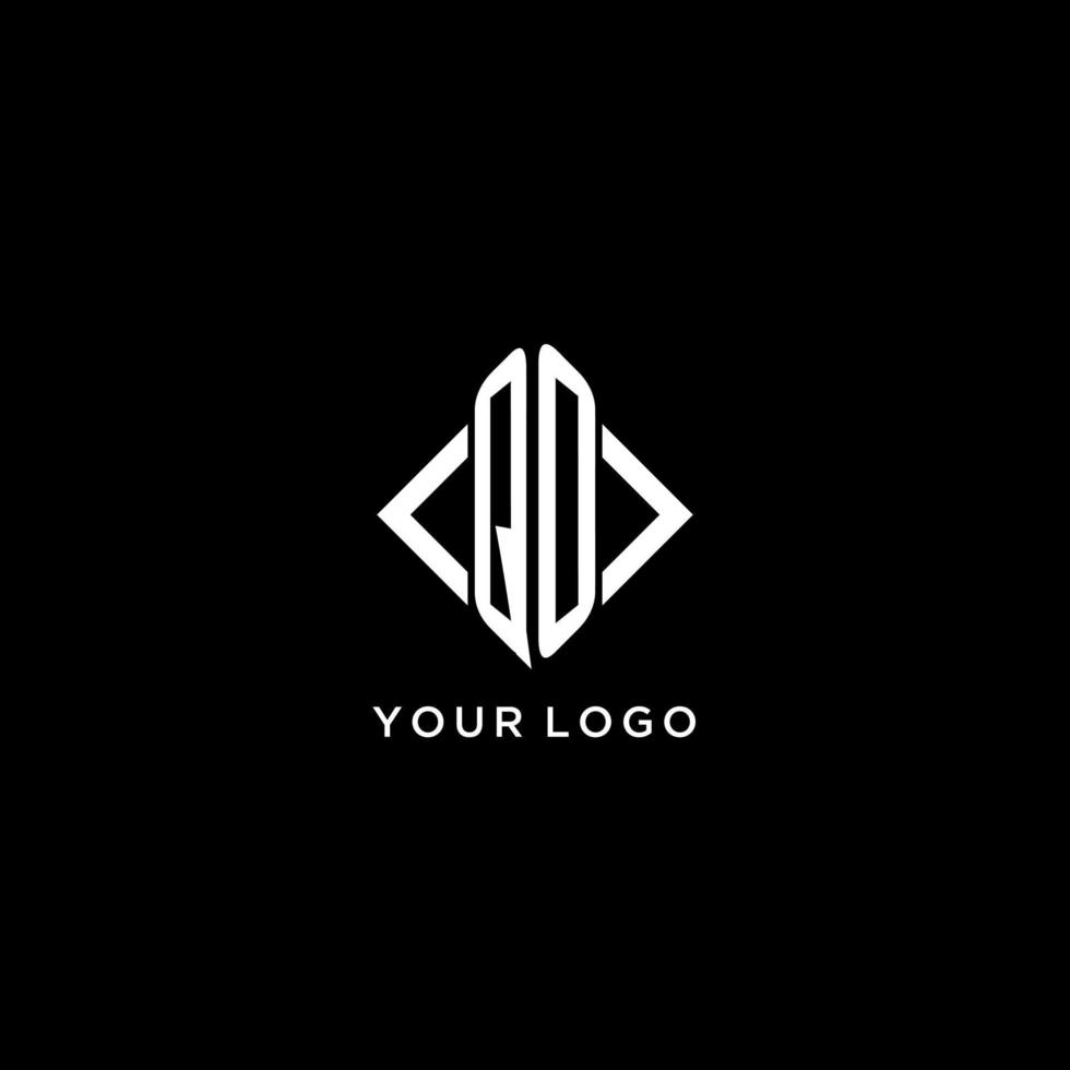 QO initial monogram with rhombus shape logo design vector
