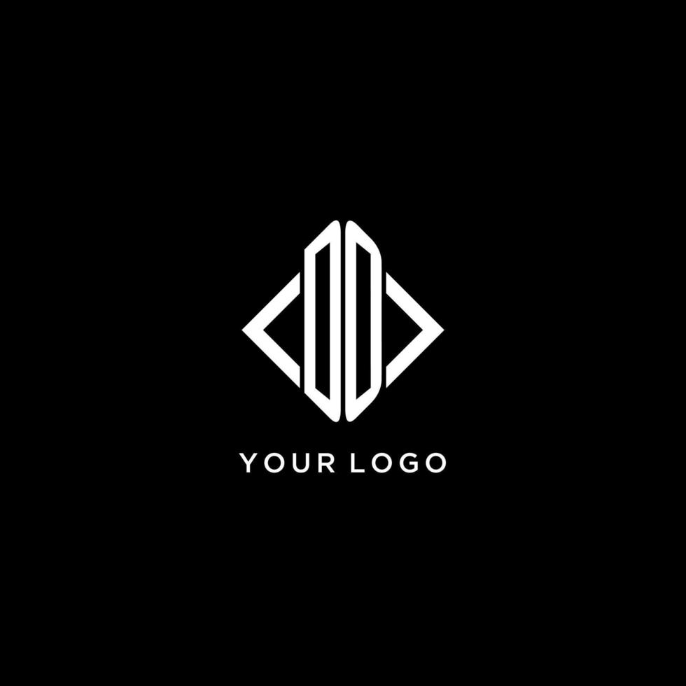 DO initial monogram with rhombus shape logo design vector