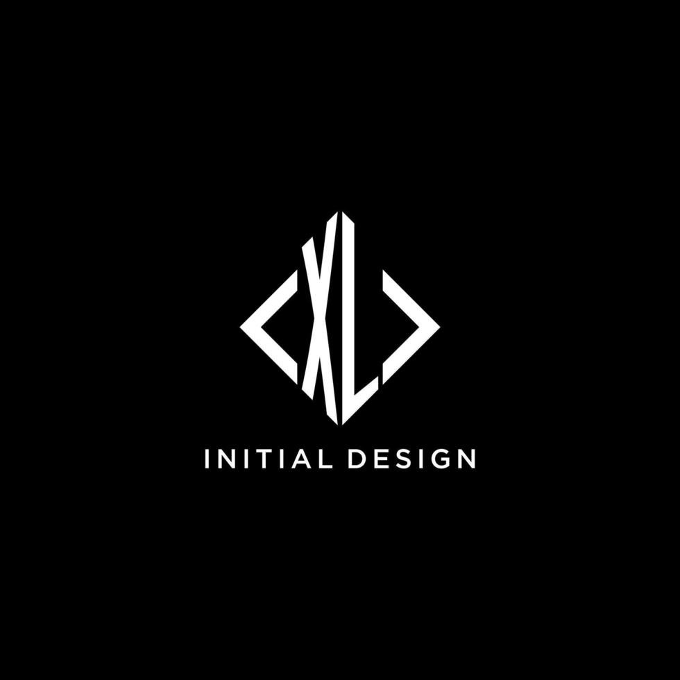 XL initial monogram with rhombus shape logo design vector