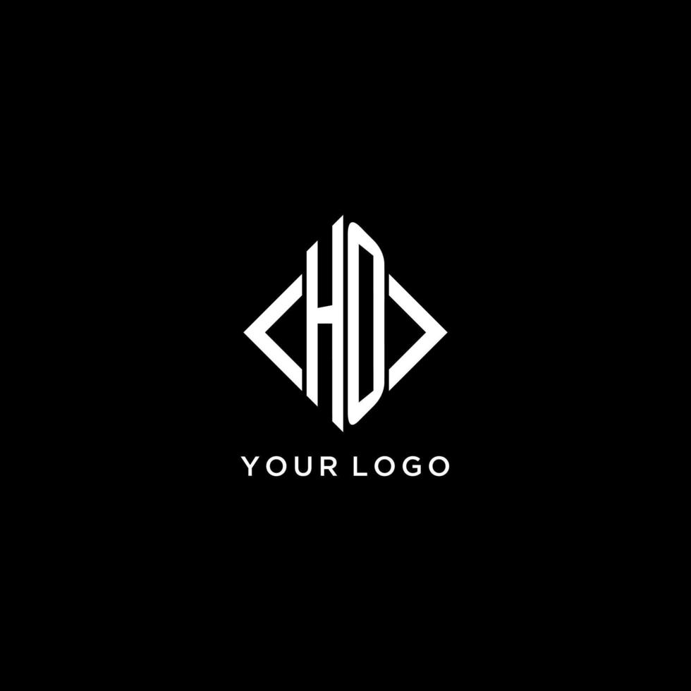 HO initial monogram with rhombus shape logo design vector