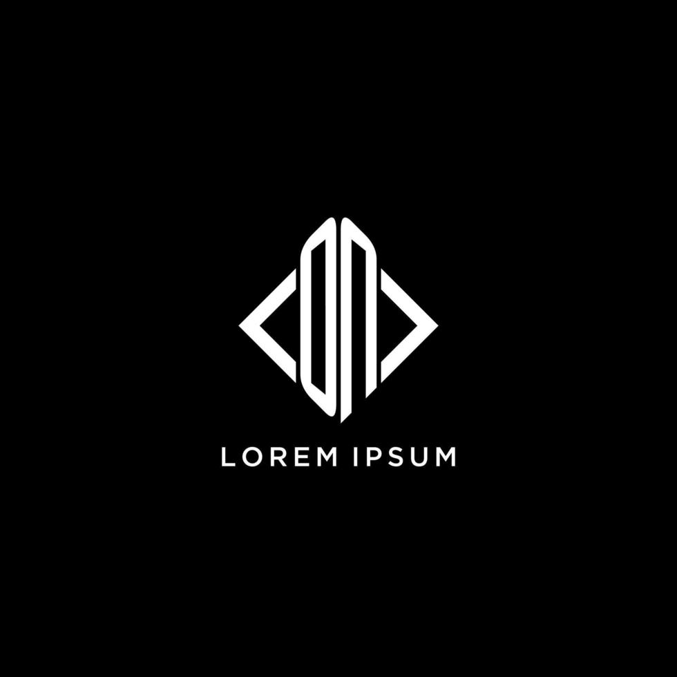 ON initial monogram with rhombus shape logo design vector