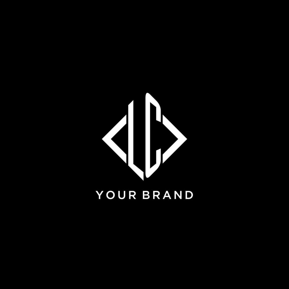 LC initial monogram with rhombus shape logo design vector