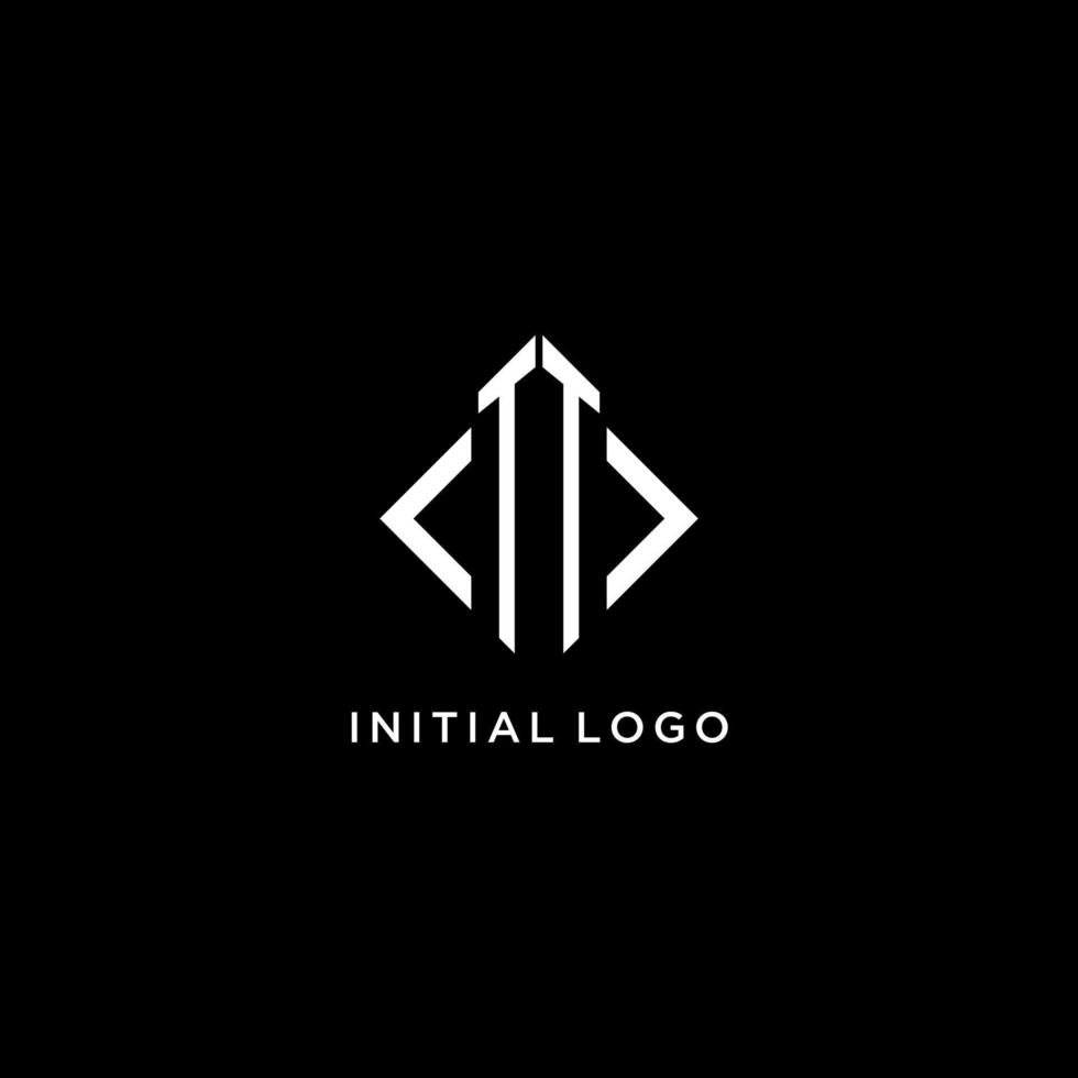 monograma inicial tt con diseño de logotipo en forma de rombo vector