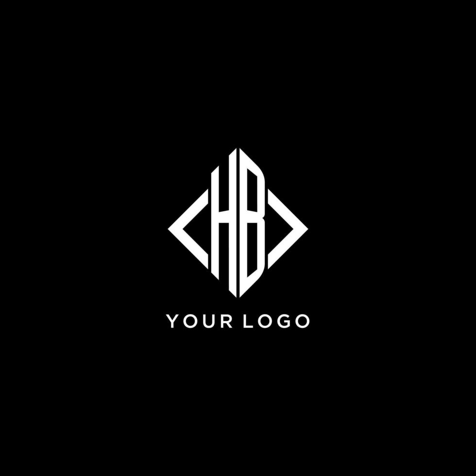 HB initial monogram with rhombus shape logo design vector