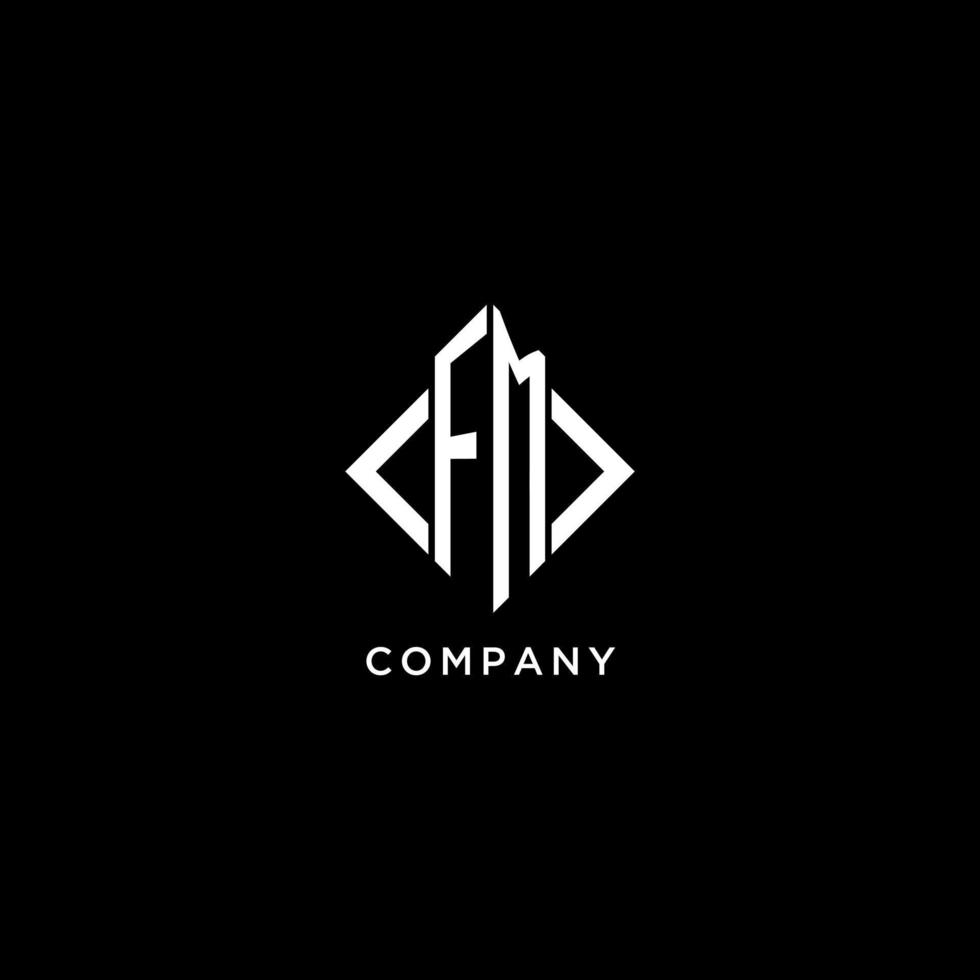 FM initial monogram with rhombus shape logo design vector