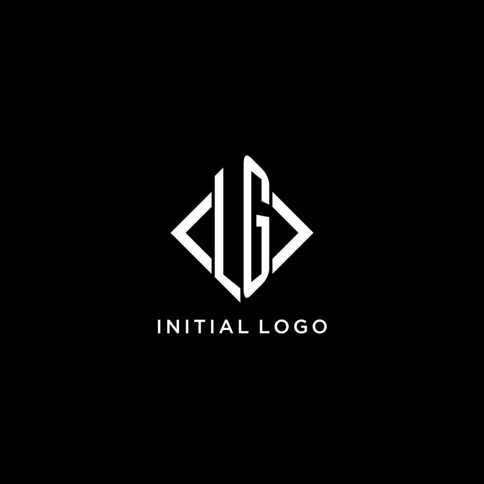 monograma inicial de lg con diseño de logotipo en forma de rombo vector