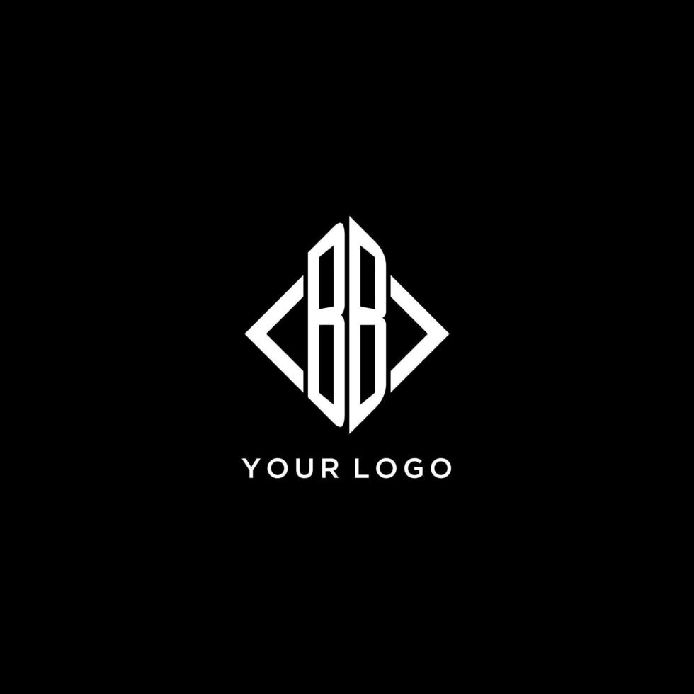 BB initial monogram with rhombus shape logo design vector