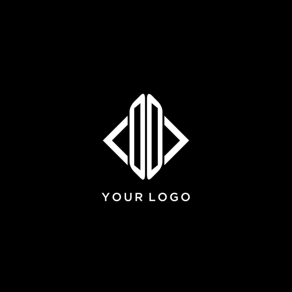 OO initial monogram with rhombus shape logo design vector