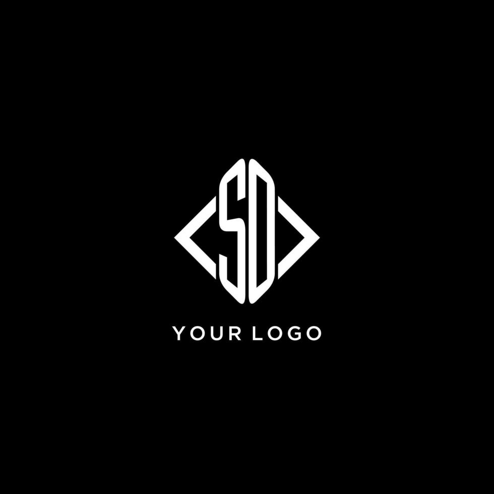 SO initial monogram with rhombus shape logo design vector