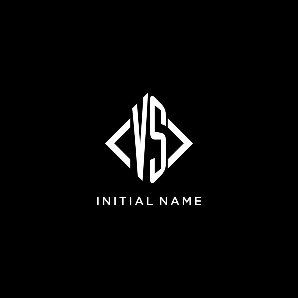 VS initial monogram with rhombus shape logo design vector