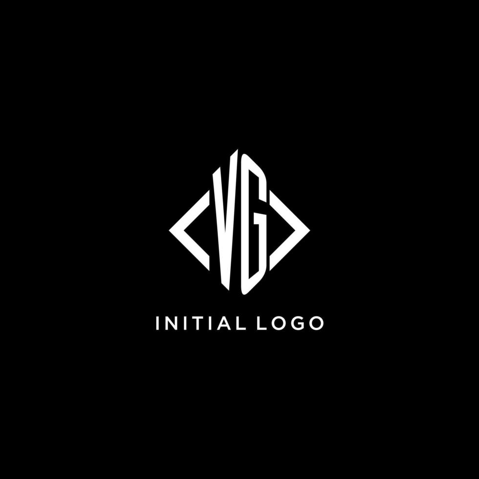 VG initial monogram with rhombus shape logo design vector