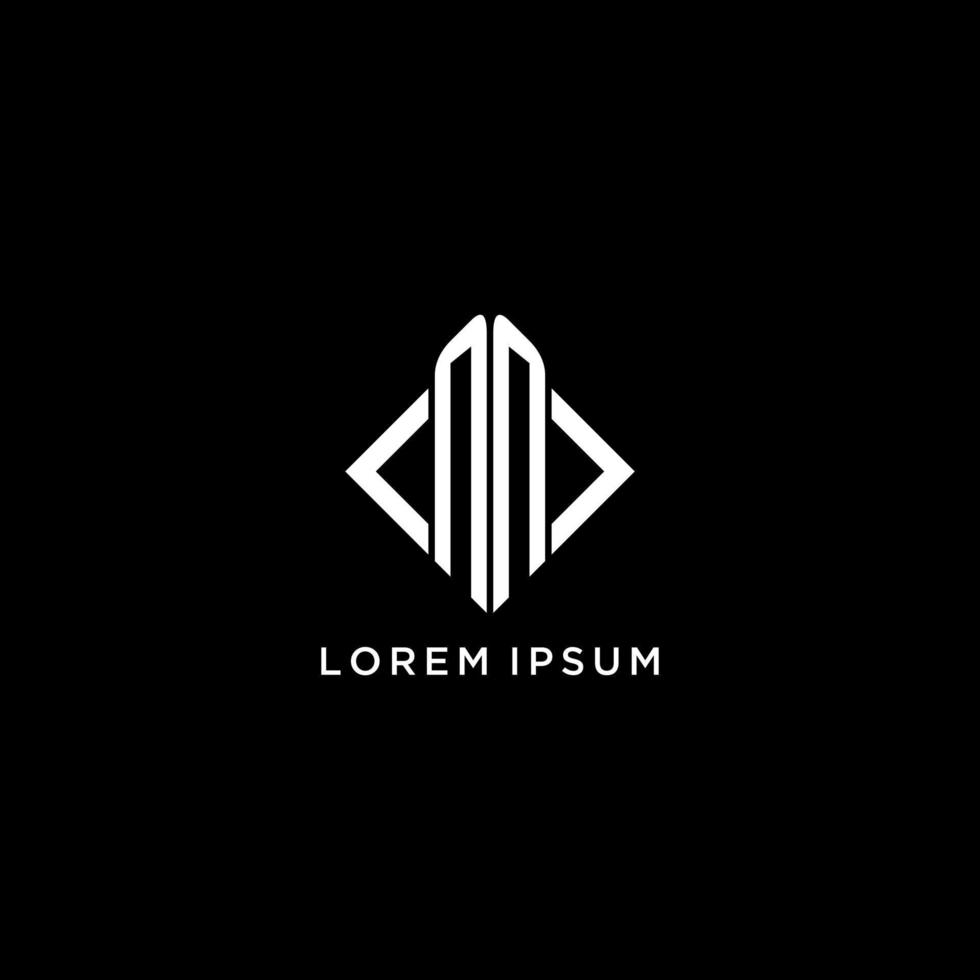 NN initial monogram with rhombus shape logo design vector